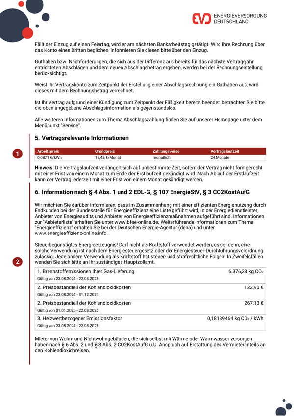 Musterbeispiel Jahresrechnung Gas Seite 4 - Privat